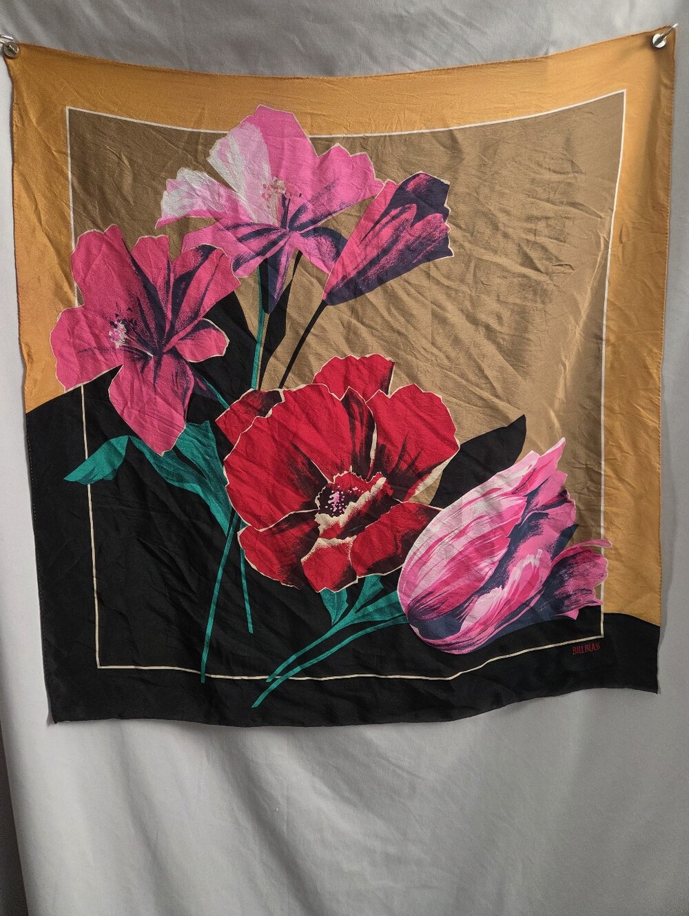 Bill Blass Floral Silk Scarf